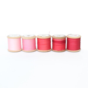 <center>ヴィンテージリール糸巻セット(レッド系)</center>