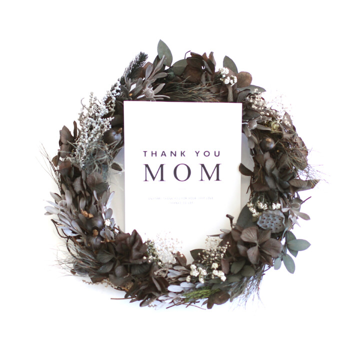 <center>ブラックアジサイ リース<br>(プリザーブドフラワー) M</center>