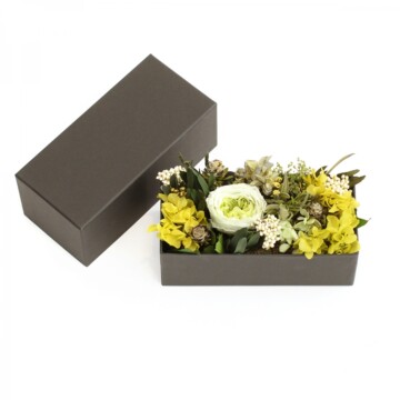 <center>ボックスフラワー<br>(プリザーブドフラワー)グリーン</center>